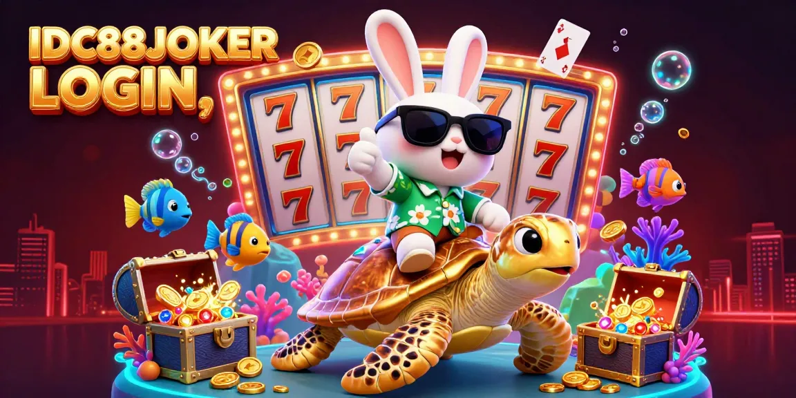Engage with IDC88JOKER LOGIN on a vibrant casino adventure featuring cartoon characters in an underwater scene.