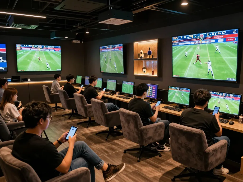 Xoilac sports betting scene showcasing enthusiastic fans engaged in live betting.