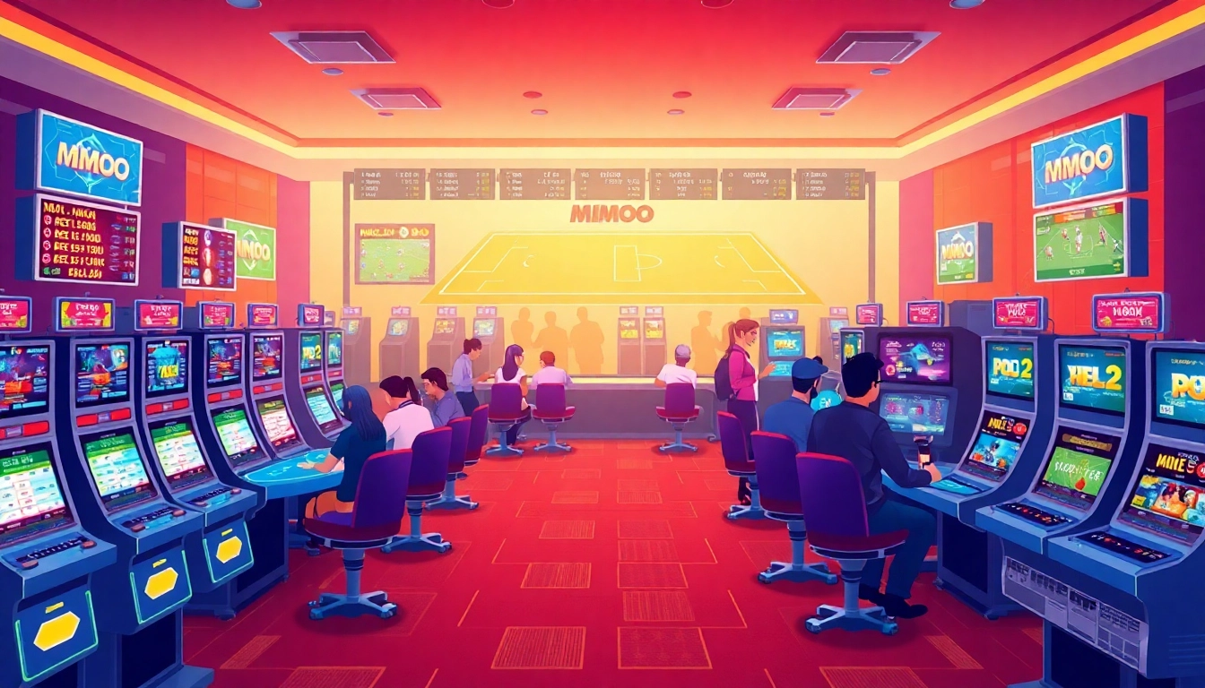 Engaging scene of nhà cái mmoo featuring modern casino games and sports betting.