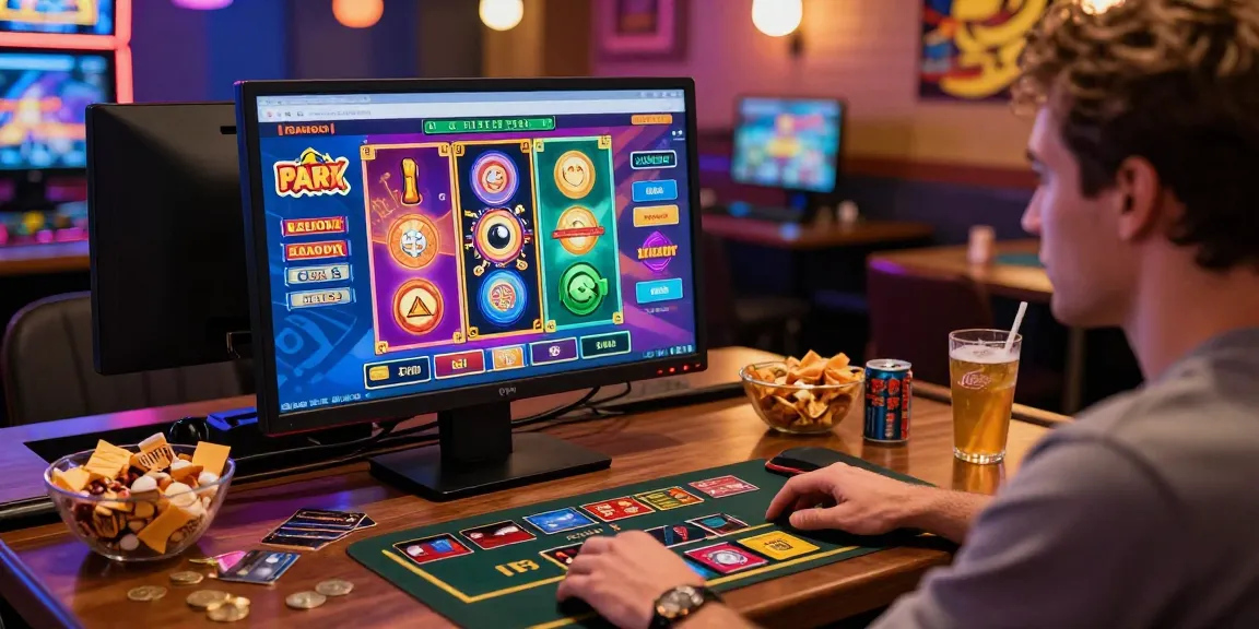 Engaging scene of a player enjoying credit card casinos UK games in a vibrant online setting.