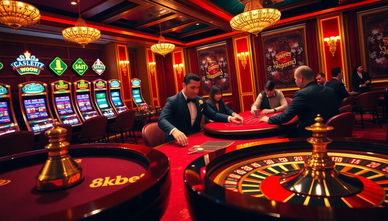 Exciting poker game at 8kbet with high-stakes action and luxury setting.