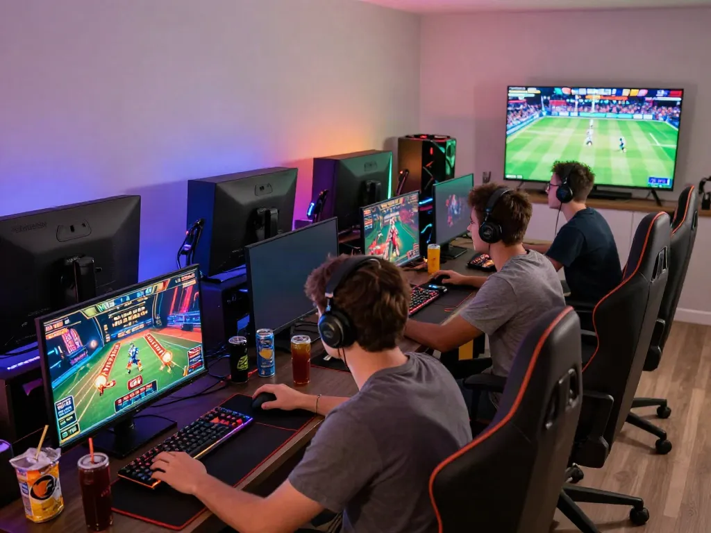 Exciting ku88 online gaming scene with players focused on vibrant casino games