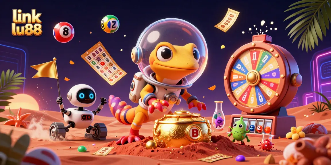 Win big with link lu88 in this vibrant illustration of a Martian casino adventure!