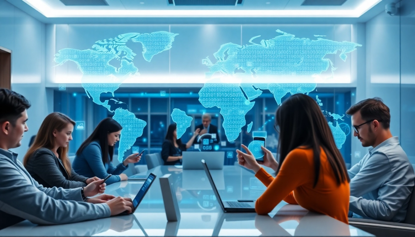 快连官网 showcases diverse users experiencing seamless, high-speed internet connectivity across various devices in a modern setup.