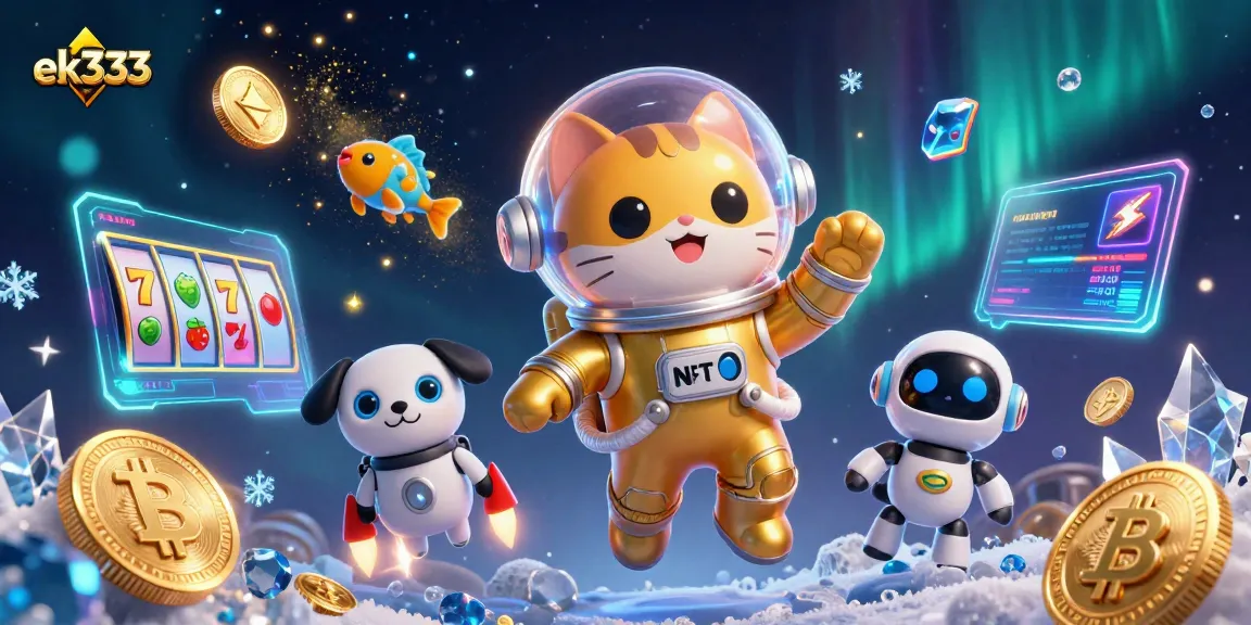 Spin to win with ek333 in an ultra-detailed casino space adventure.