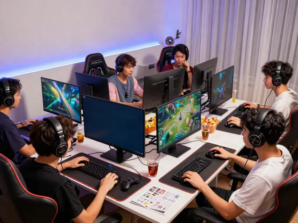 Men engaged in online gaming showcasing the vibrant community aspect of manclub.
