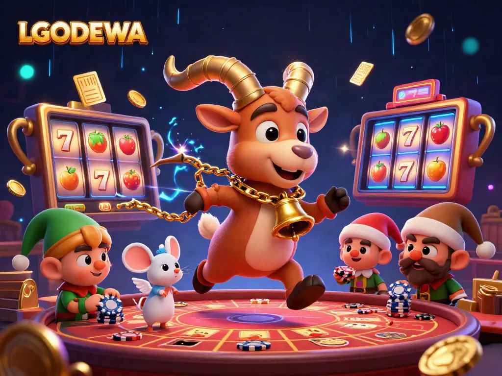 Experience thrilling action at LGODEWA casino with a Krampus goat managing chaotic gameplay!