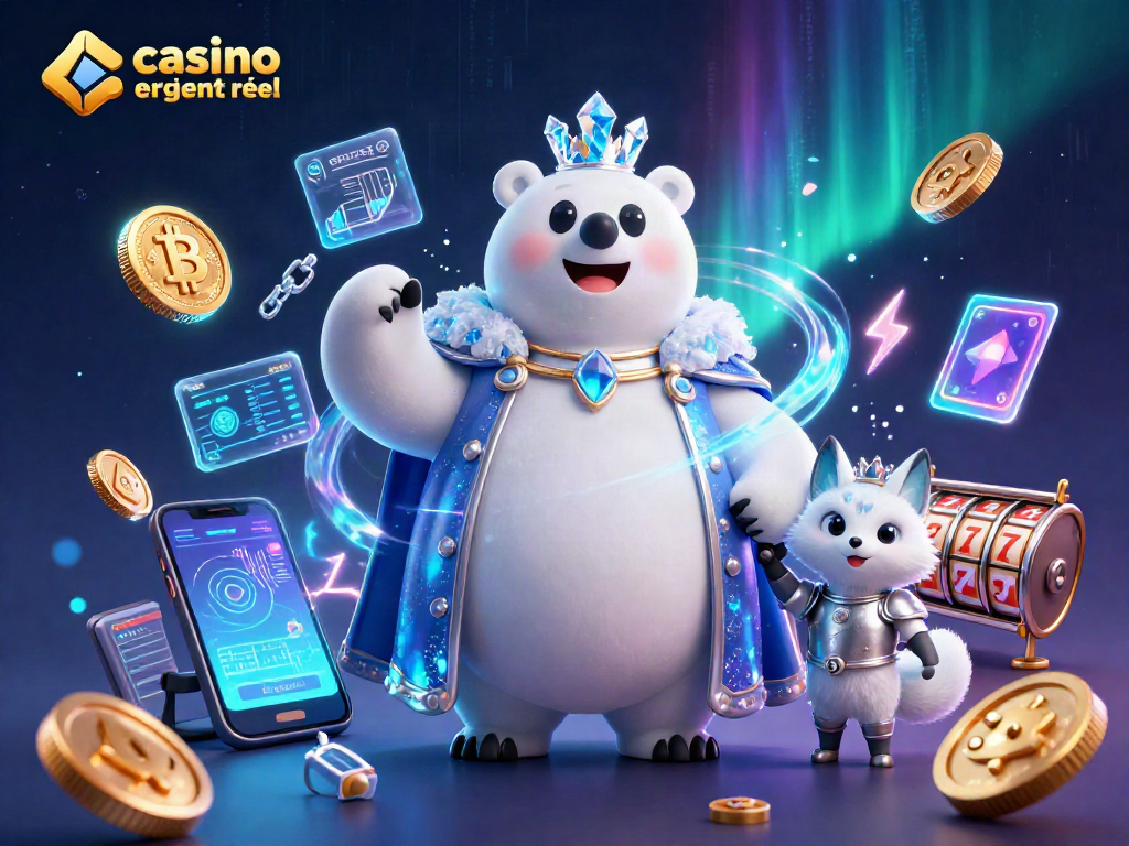 Jouez dans un casino en ligne argent réel avec des machines à sous et un ours polaire royal.