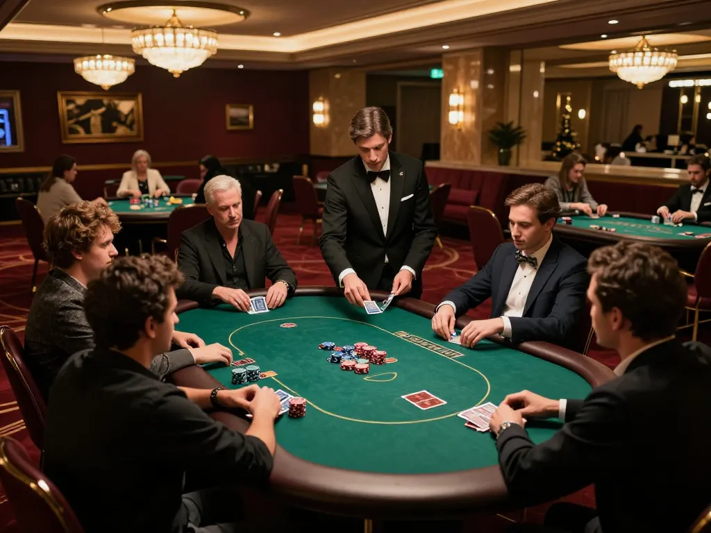 VIPWIN poker players strategizing their bets in luxurious high-stakes game