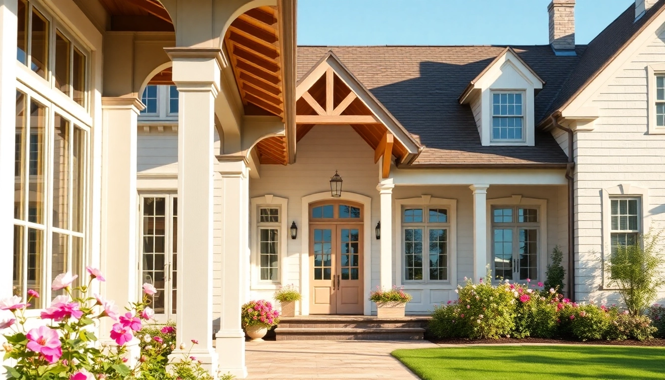 Beautifully designed colonial addition featuring elegant architecture and lush garden.