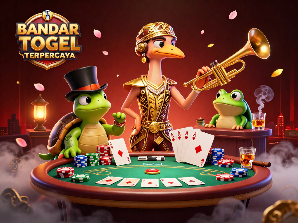 Experience the thrill of BANDAR TOGEL TERPERCAYA with vibrant characters and dynamic casino elements.