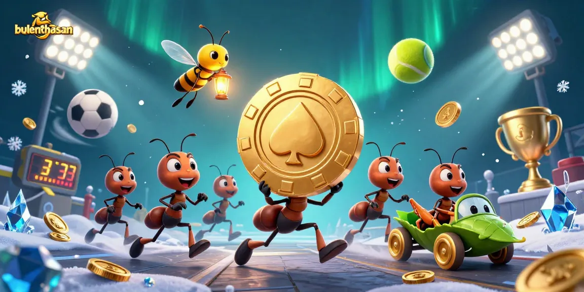 Buletntasan showcases an exciting 3D cartoon heist with ants and a grasshopper in an online casino theme.