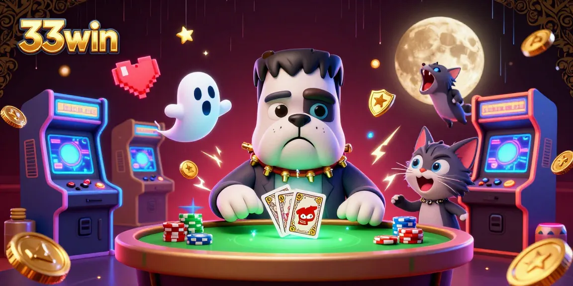 Experience the thrilling energy of 33win with a vivid casino scene showcasing vibrant characters and gaming action.