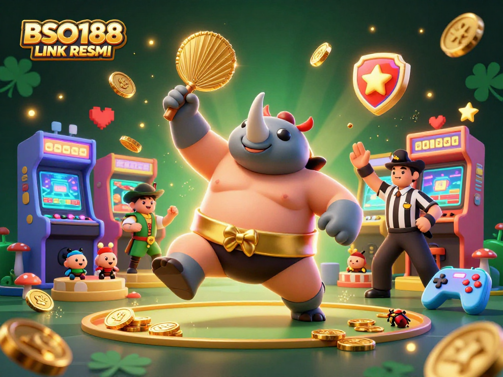 Engage with the vibrant world of BSO188 LINK RESMI featuring cartoon beetles in a lively gaming scene.