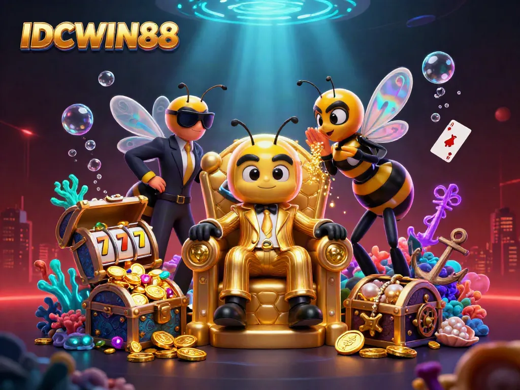 Experience thrilling jackpots at IDCWIN88 with our bumblebee mob boss and vibrant casino elements.