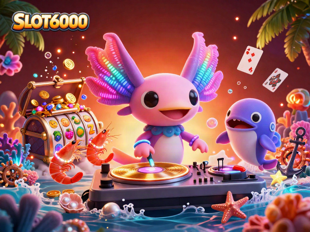 Experience thrilling wins with SLOT6000—an ultra-detailed casino adventure featuring lively characters and slot symbols.