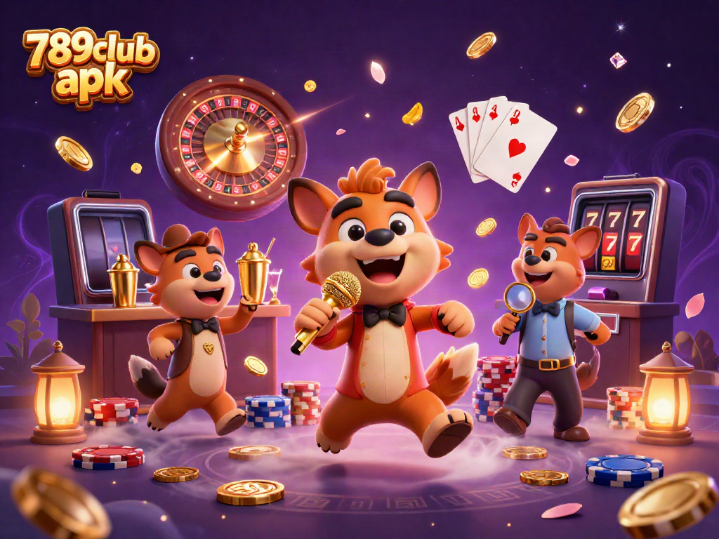Experience the thrill with the 789club apk in a vibrant casino scene featuring hyenas in comedic roles.