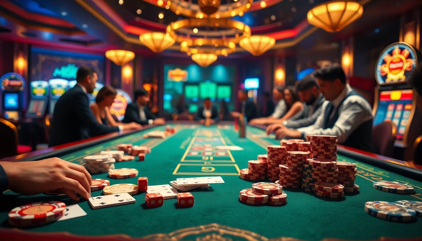 Engaging players at 789club casino table showcasing a thrilling atmosphere.