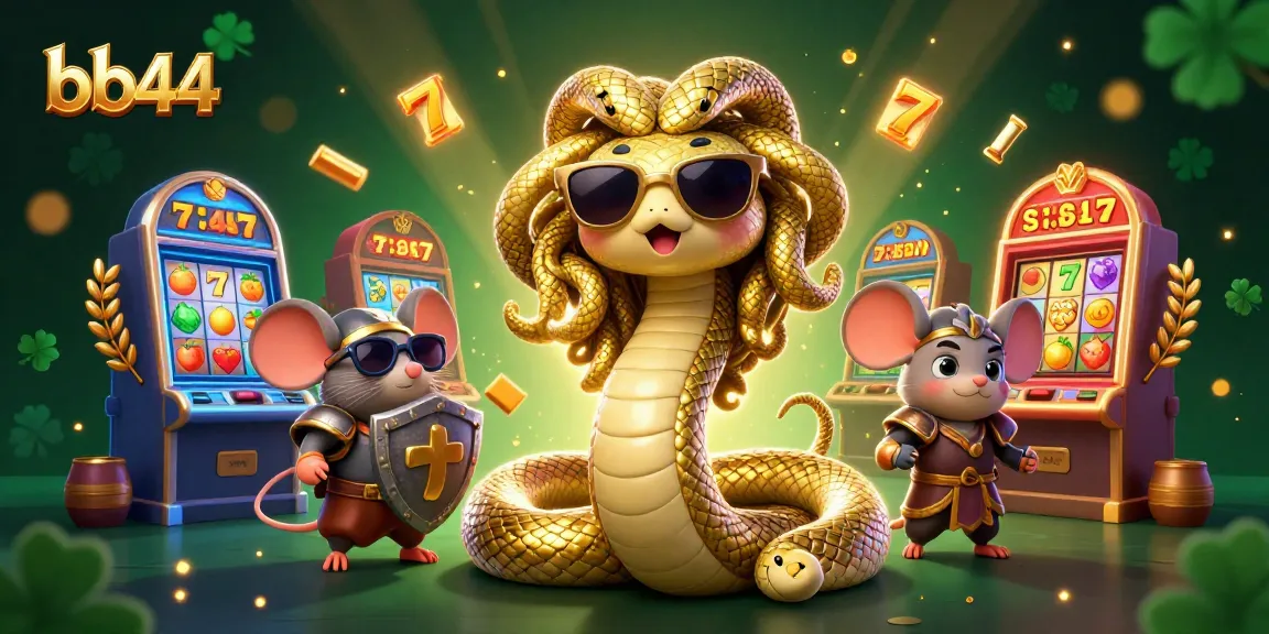 Spin and win at bb44 with vibrant slot machines and engaging 3D characters in a dynamic casino scene.