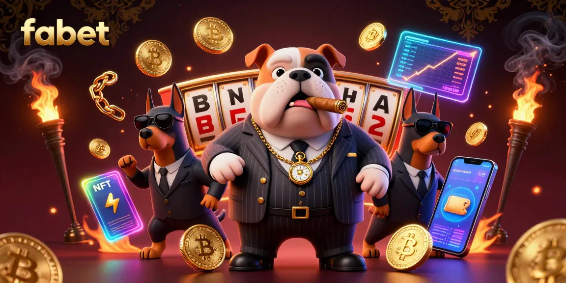 Experience the thrill of fabet's gaming scene with a mafia boss and vibrant slot elements.