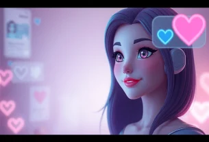 Engaging AI character in a porn chat AI interface with vibrant colors.