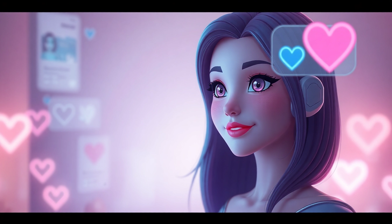 Engaging AI character in a porn chat AI interface with vibrant colors.