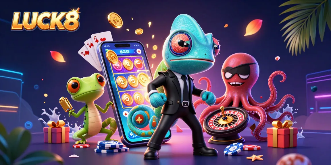 Experience exciting gaming with LUCK8 featuring colorful slots and dynamic characters.